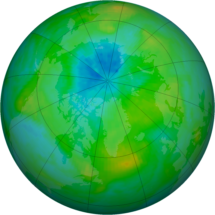 Arctic ozone map for 09 September 1982